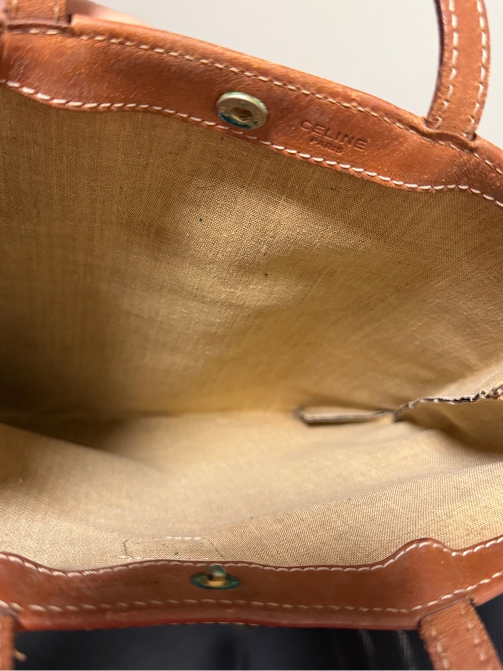 Celine Brown Vintage Macadam
Canvas Top Handle Tote Bag authentic - Picture 7 of 9